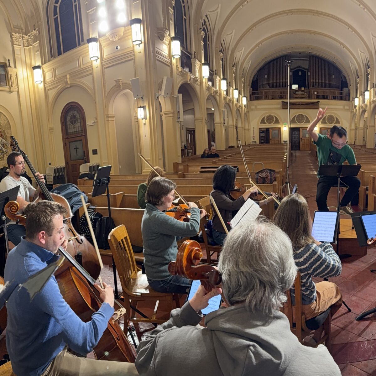 Orchestral musicians performing with Soli Deo Gloria